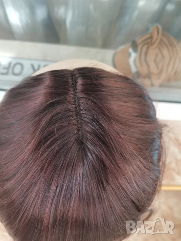 Нова тъмно кестенява перука 35 см Боб стил без бретон - мод.22, снимка 7 - Аксесоари за коса - 13441820