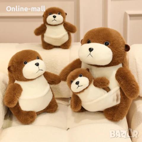 Плюшена играчка видра 30см – мека и пухкава с джобче, сладка играчка и подарък за дете, снимка 5 - Плюшени играчки - 50492407