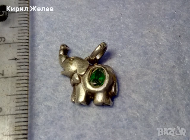 СТАР СКЪПОЦЕНЕН ФИГУРАЛЕН СРЕБЪРЕН ПЕНДАНТ СЛОНЧЕ СРЕБРО ВИСОКА ПРОБА с НАТУРАЛЕН ХРИЗОЛИТ 37437, снимка 8 - Антикварни и старинни предмети - 50542140