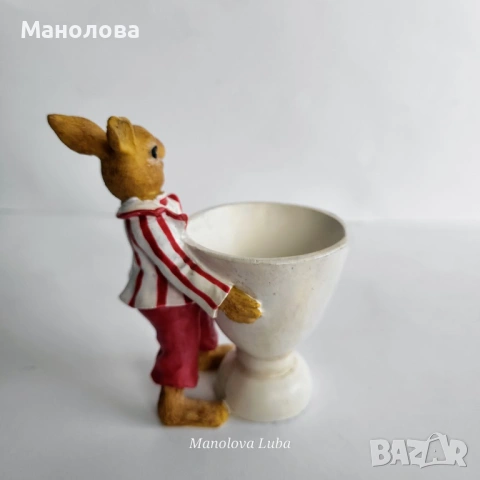 Шест яйца и коктиера с зайче-великденска украса., снимка 5 - Други - 54061683