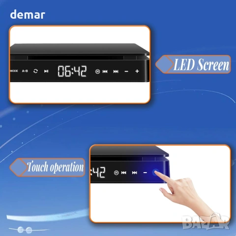 Преносим DVD плейър с HD 1080P видео възпроизвеждане, HDMI/USB/AV свързаност, сензорен екран, снимка 3 - Плейъри, домашно кино, прожектори - 54054792