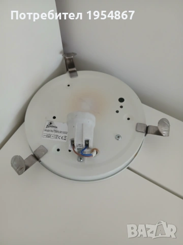 Плафон Алабастрово стъкло ф25 см с една крушка, снимка 2 - Лампи за таван - 53923835