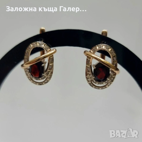 Елегантни златни обеци 585 с фианити – 5,26 г, снимка 3 - Обеци - 54215446