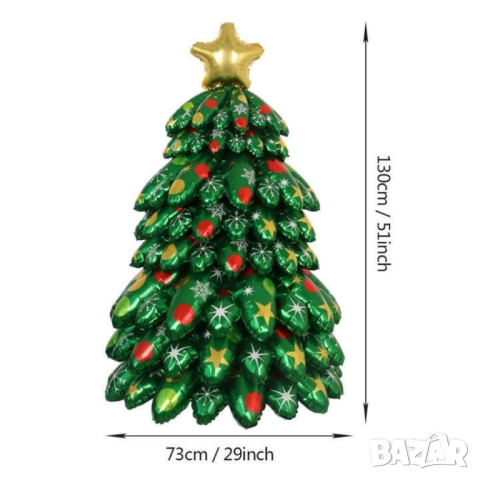 Коледни балони 9 части - 3D Коледна елха с цветни ярки акценти, снимка 3 - Други - 52567858