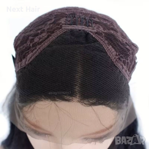 Чуплива кафява перука с руси кичури - 70-75 см, дантела 13х4, снимка 4 - Аксесоари за коса - 52878549