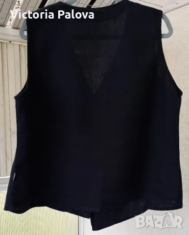 Стилен елек DEERBERG  груб лен plus size , снимка 7 - Елеци - 49901899