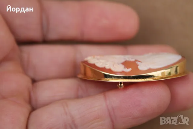 Изящна брошка с камея и златен обков, снимка 18 - Други стоки за дома - 49753837
