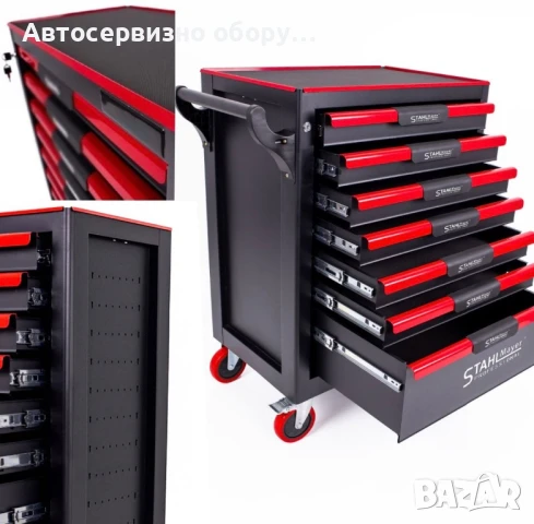 Шкаф – количка за инструменти със 7 чекмеджета , STAHLMAYER – Red Line, снимка 2 - Други инструменти - 51112391