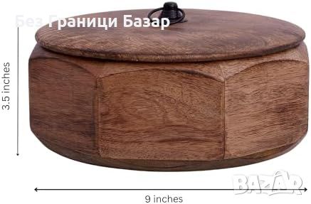 Нов Многофункционален дървен съд за тортили и роти, 23x9 см кухня готвене, снимка 2 - Други - 45793281