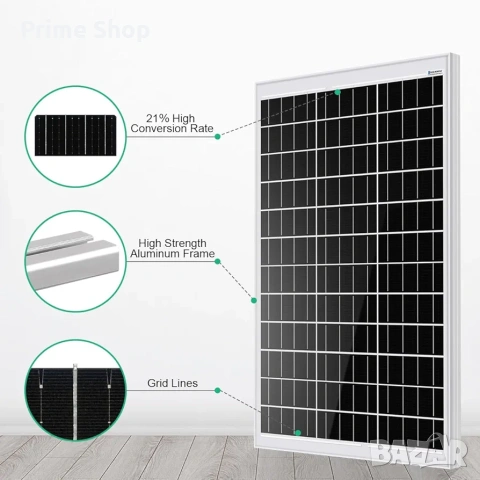 Соларен комплект - панел 120W 12V с 30A контролер, ECO-WORTHY , снимка 7 - Друга електроника - 53642643