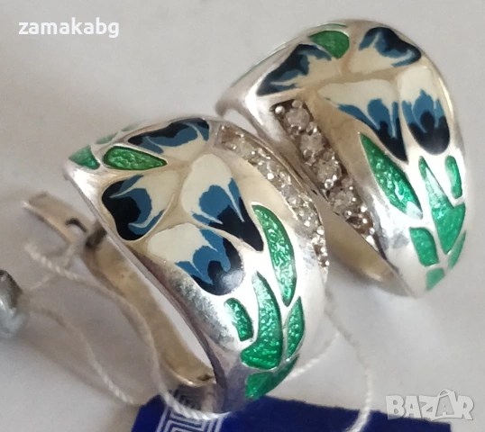 Уникални авторски сребърни обици Самина