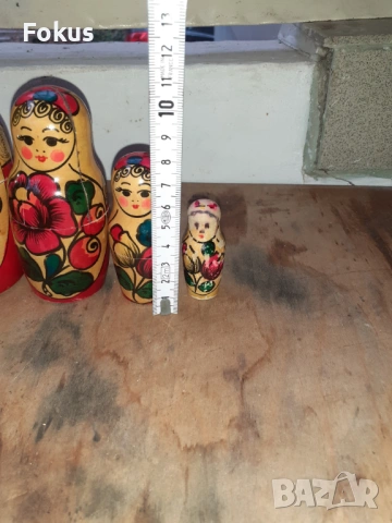 Матрьошка стара руска дарвена кукла 5 в 1, снимка 7 - Антикварни и старинни предмети - 54030776