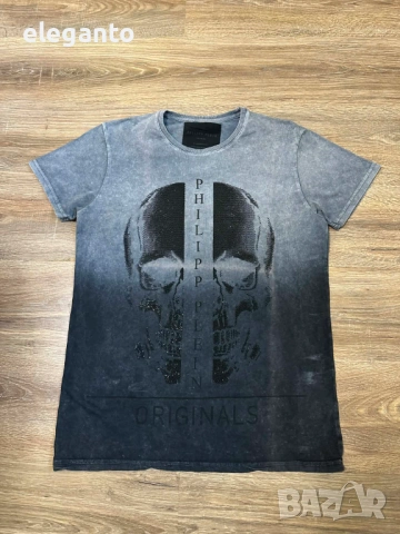 Оригинална мъжка тениска  Philipp Plein Skull Regular Fit | Цвят черен , L размер 