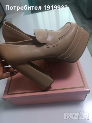 Дамски обувки с платформа на дебел ток, снимка 4 - Дамски елегантни обувки - 45418798