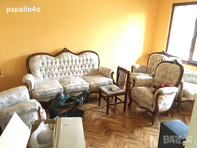 Бароков масивен диван и 4бр. кресла Луи ХV, снимка 2 - Дивани и мека мебел - 44972142