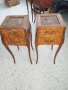 2бр-чифт стари френски дървени конзолни масички-шкафчета за легло, снимка 1
