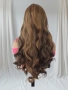 Чуплива кафява перука с руси кичури - 70-75 см, дантела 13х4, снимка 2