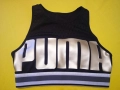 Puma - Спортен черен топ, бюстие със златисто лого, снимка 2