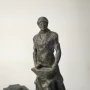 Стара комунистическа мастилница с фигура на работник ковач #6122, снимка 3