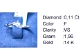 Златен дамски пръстен с диамант 0,11Ct. чистота:VS размер:54 модел:34031-1, снимка 4