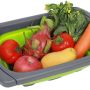 Сгъваема правоъгълна кошница за измиване и изцеждане на плодове и зеленчуци / Размери на решетъчната, снимка 2