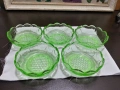 стари стъклени купички цветно зелено стъкло , снимка 1