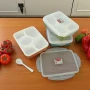 6052 Кутия за храна с отделения лъжичка и купичка за сос, снимка 2