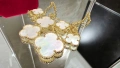 Van Cleef & Arpels VCA 6 Motifs Gold Mother of Pearl Magic Alhambra Clover Дамско Колие, снимка 6