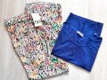 Нов цветен прекрасен панталон Zara & топ Mos Mosh в наситен син цвят , снимка 1 - Панталони - 45446207