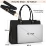 Дамска чанта за лаптоп IGOLUMON 15,6-инчова, бизнес, училище, кожена, черна, снимка 4