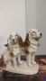 Германска стара порцеланова фигурка животни куче кучета стар порфелан Германия , снимка 1 - Антикварни и старинни предмети - 45558541