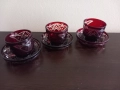 Кристални чаши червен кристал , снимка 3