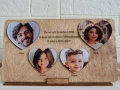 Дървен дисплей с до четири Ваши снимки и гравирано послание, снимка 4