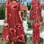 Макси еластична дълга лятна рокля с фина подплата в атрактивен десен "Макове", снимка 1 - Рокли - 46022778