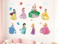 7 принцеси замък Снежанка Белл Пепеляшка Ариел Рапунцел Жасмин стикер лепенка стена мебел детска , снимка 1