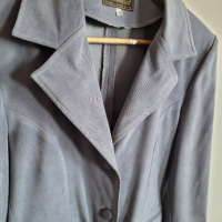 Дълго дамско сако в сив цвят  - размер S, снимка 2 - Сака - 44953723