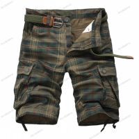 Мъжки къси карирани карго панталони с половин джоб, 2цвята , снимка 2 - Къси панталони - 45546287