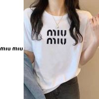 Дамски памучни тениски MIU MIU , снимка 2 - Тениски - 45126116