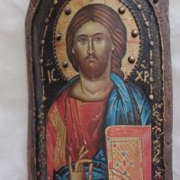Декупаж върху керемида  Иисус Христос , снимка 1 - Декорация за дома - 45636363