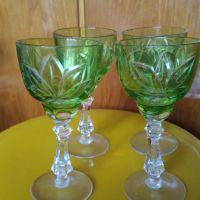 Ретро Винтидж стар цветен кристал кристални чаши за вино , снимка 2 - Антикварни и старинни предмети - 45724903