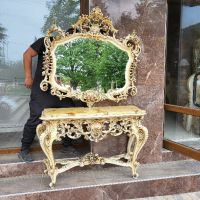 Италианска барокова конзола с огледало  б25, снимка 1 - Огледала - 45639163