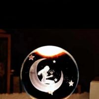 LED Светеща кристална топка/лампа, 3D сензорна - Лунна Принцеса, снимка 1 - Настолни лампи - 46088096