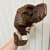 Слонска глава за стена от тиково дърво, снимка 14 - Декорация за дома - 45870150