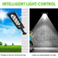Мощна соларна LED лампа със сензор, дистанционно управление, снимка 2 - Соларни лампи - 44944188