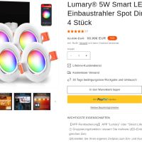 Lumary Smart LED прожектор за вграждане, точков, димируем, снимка 10 - Лед осветление - 45325827