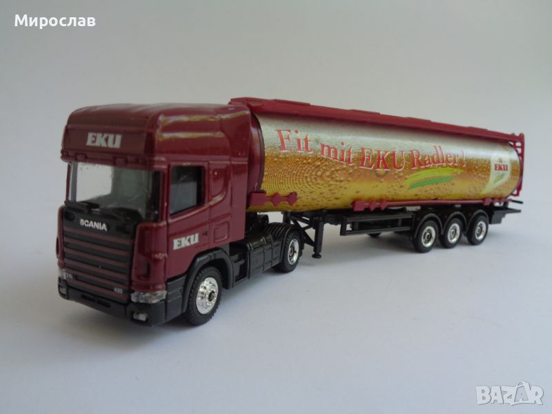  GRELL H0 1/87 SCANIA ТИР КАМИОН МОДЕЛ КОЛИЧКА ЦИСТЕРНА, снимка 1