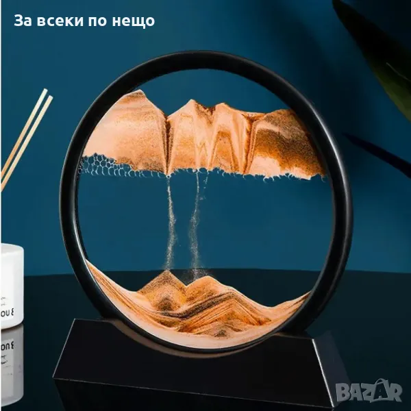 Елегантен 3D арт стъклен пясъчен часовник, снимка 1