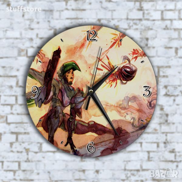 Стенен Часовник - Анимиран Сески Жена Войн Арт, снимка 1