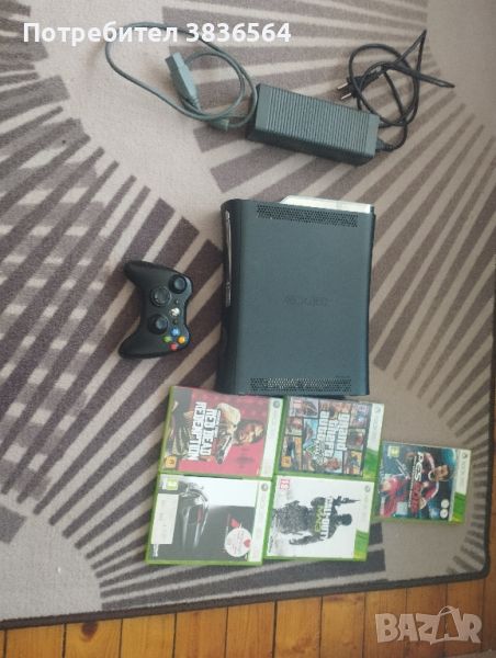 Xbox 360 с игри и контролер, снимка 1