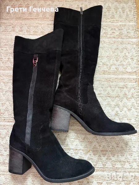 Дамски ботуши номер 40 естествен набук, снимка 1